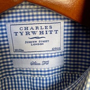Charles Tyrwhitt Blue Gingham Slim Fit Men’s Shirt